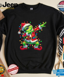 Grinch Christmas lights dabbing shirt