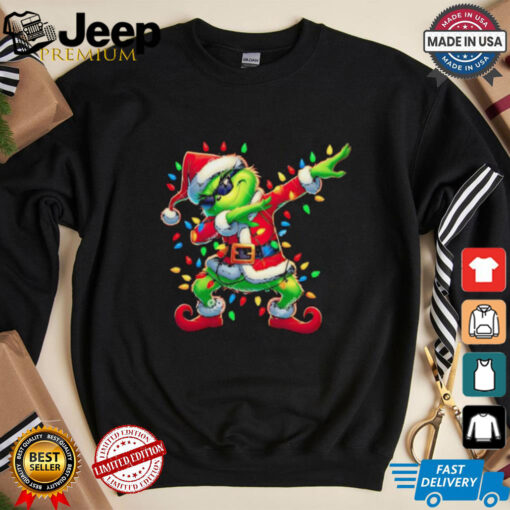 Grinch Christmas lights dabbing shirt