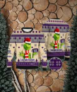 Grinch Football Santa Colorado Rockies Ugly Christmas Sweater