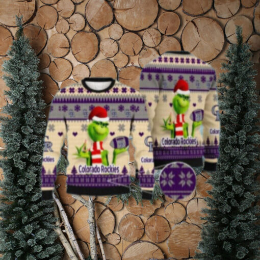 Grinch Football Santa Colorado Rockies Ugly Christmas Sweater