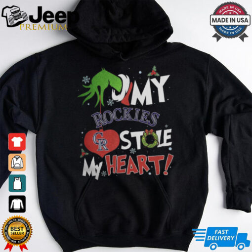 Grinch Hand My Colorado Rockies Stole My Heart Christmas 2024 Shirt