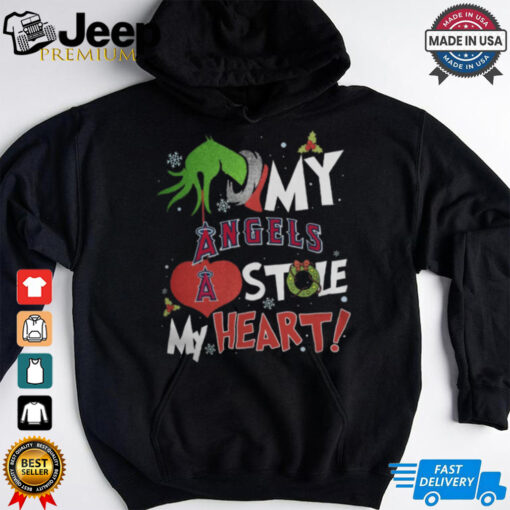 Grinch Hand My Los Angeles Angels Stole My Heart Christmas 2024 Shirt