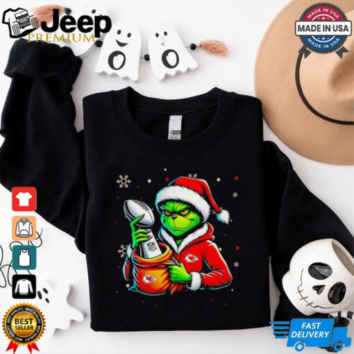 Grinch Kansas City Chiefs holding NFL cup 2024 shirt