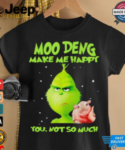 Grinch Moo Deng make me happy you not so much Christmas Shirt