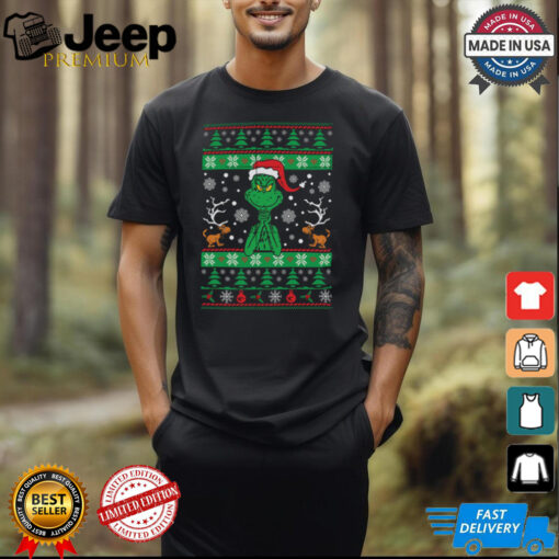 Grinch Santa Hat Ugly Christmas shirt
