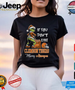 Grinch Santa If You Don’T Like Clemson Tigers Merry Kissmyass 2024 Shirt