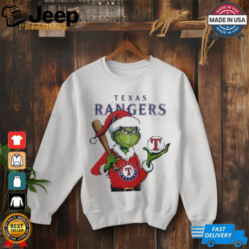 Grinch Santa X Texas Rangers Merry Christmas shirt