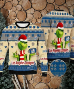 Grinch Themed Los Angeles Dodgers Ugly Xmas Sweater