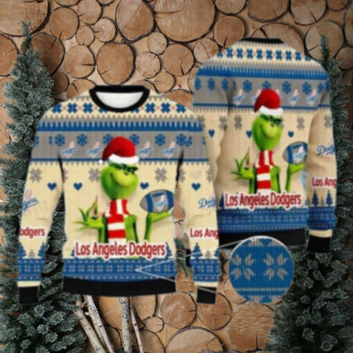 Grinch Themed Los Angeles Dodgers Ugly Xmas Sweater