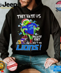 Grinch They hate US because they ain’t US Lions Christmas shirt