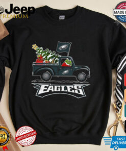 Grinch driving Christmas truck Philadelphia Eagles shirt