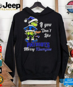 Grinch if you don’t like Patriots merry kiss my ass Christmas shirt