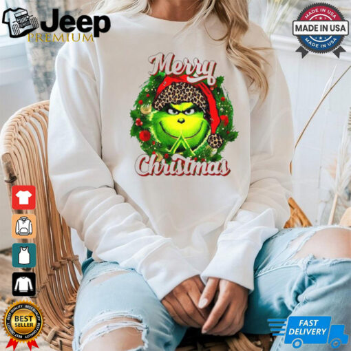 Grinch merry Christmas wreath shirt