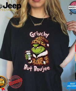 Grinchy But Boujee Christmas Leopard Grinchmas Tee shirt