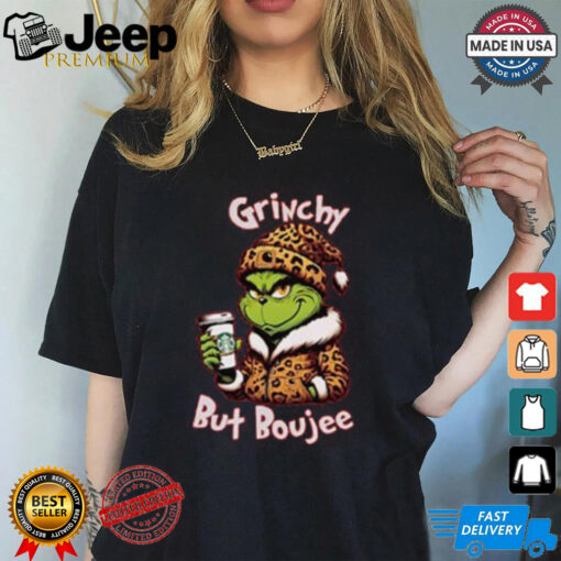 Grinchy But Boujee Christmas Leopard Grinchmas Tee shirt