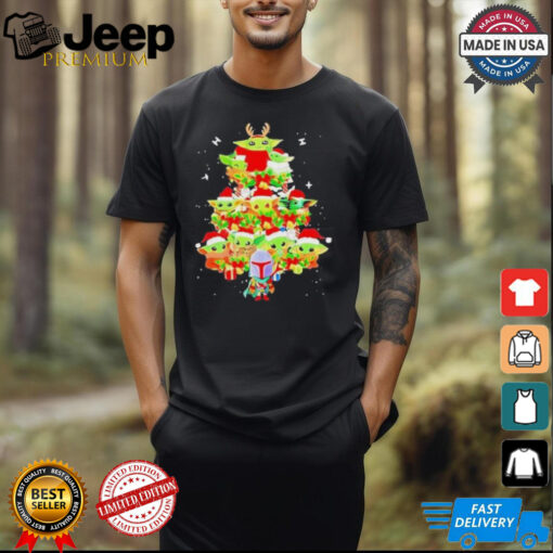 Grogu Santa Christmas tree Merry Christmas shirt