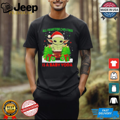 Grogu Santa all I want for Christmas is a baby Yoda Merry Christmas shirt