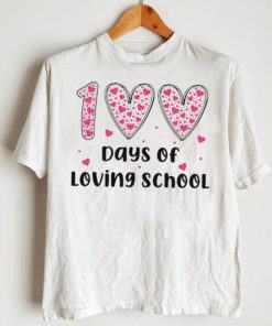 Groovy 100 days of loving school hearts shirt