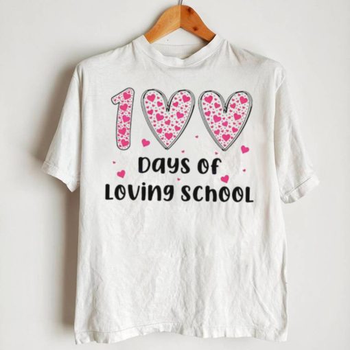 Groovy 100 days of loving school hearts shirt