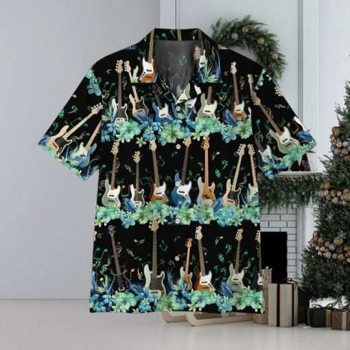 Guitar Lover 3D Bass Guitar Tropical Hawaiian Shirt