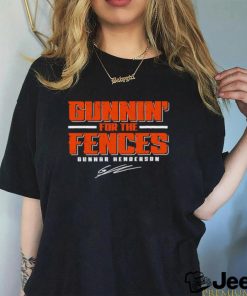 Gunnin’ for the fences Gunnar Henderson Baltimore Oroles baseball signature shirt