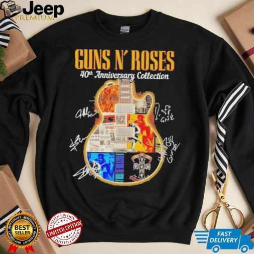 Guns N’ Roses 40th anniversary collection guitar signatures shirt