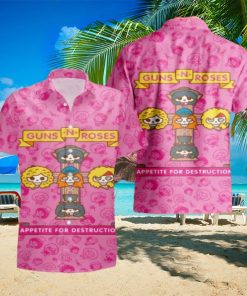 Guns N Roses Appetite For Destruction Chibi Cute Pink 2024 Summer Trend Fan Gifts Hawaiian Shirt