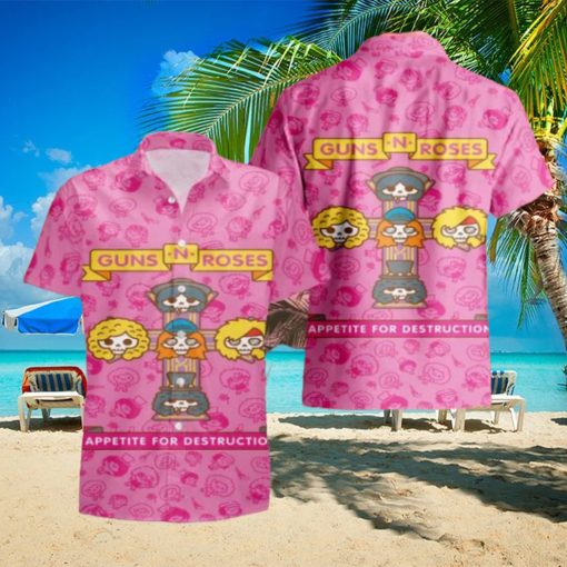 Guns N Roses Appetite For Destruction Chibi Cute Pink 2024 Summer Trend Fan Gifts Hawaiian Shirt