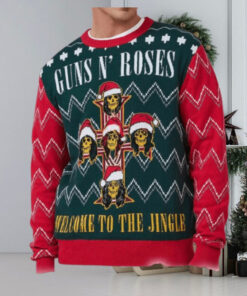 Guns N Roses Welcome To The Jingle Cross Holiday Logo Ugly Christmas Sweater