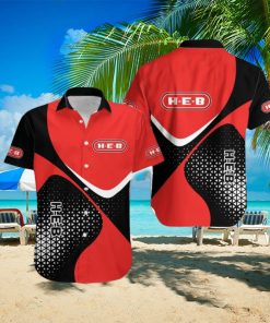 H E B Organic Logo Beach Hawaiian Shirt For Men And Women