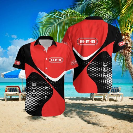 H E B Organic Logo Beach Hawaiian Shirt For Men And Women