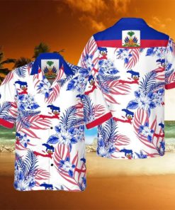 Haiti Proud Hawaiian Shirt Mens Summer Button Down Shirts Presents For Boyfriend