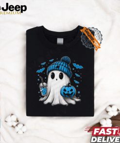 Halloween Carolina Panthers NFL Football Fan Ghost with Pumpkin shirt