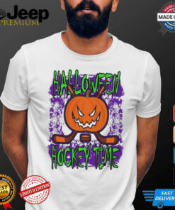 Halloween Hockey Time With Spooky Pumpkin shirt