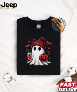 Halloween New England Patriots NFL Football Fan Ghost with Pumpkin shirt