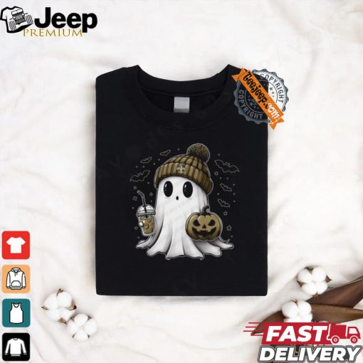 Halloween New Orleans Saints NFL Football Fan Ghost with Pumpkin shirt