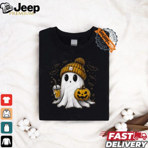 Halloween Pittsburgh Steelers  NFL Football Fan Ghost with Pumpkin shirt