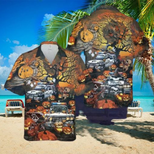 Halloween Police Car Hawaiian Shirt