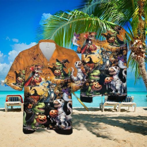 Halloween T rex Hawaiian Shirt