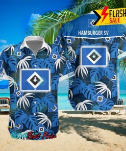 Hamburger SV Big Logo Tropical Leaves Hawaiian Shirt