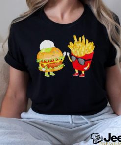 Hamburger fries high five cool fun combo snacks shirt