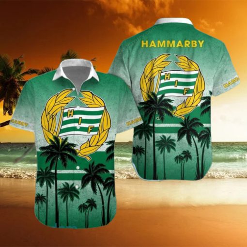 Hammarby Fotboll Palm Tree Green Logo Hawaiian Shirt Impressive Gift