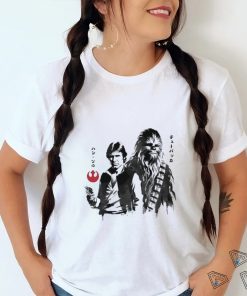 Han Solo and Chewbacca in Japanese sumi e style shirt