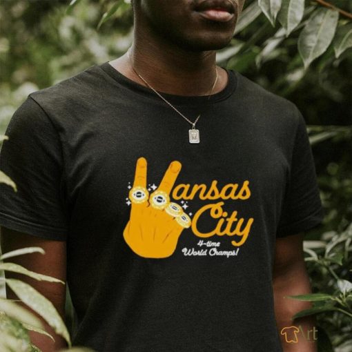 Hand Yellow Kansas City 4 Time World Champs Hand Rings shirt