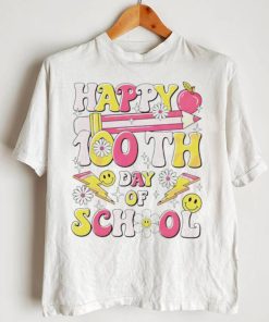 Happy 100th day of school teacher appreciation smiley shirt