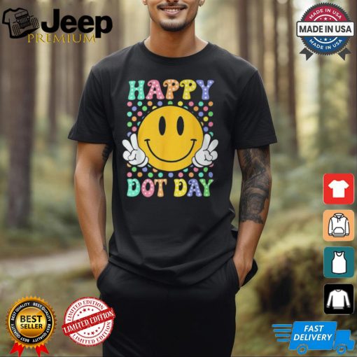 Happy Dot Day 2024 Smile Face Colorful Polka Dot Teacher Kid T Shirt