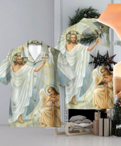 Happy Easter Sunday Jesus Is Risen Christians 3D Hawaiian Shirt Holiday Gift