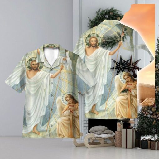 Happy Easter Sunday Jesus Is Risen Christians 3D Hawaiian Shirt Holiday Gift