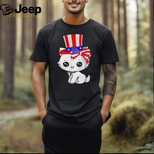 Happy July 4Th Usa Flag Cat Dad Dy Mom My Boy Girl T Shirt