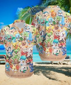 Happy Pokemon Day 2024 Cute Fan Gifts Summer Trend Hawaiian Shirt